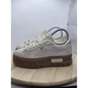 Puma Mayze Oatmeal Platform Shoes Sneakers Suede Size 6 380784-06